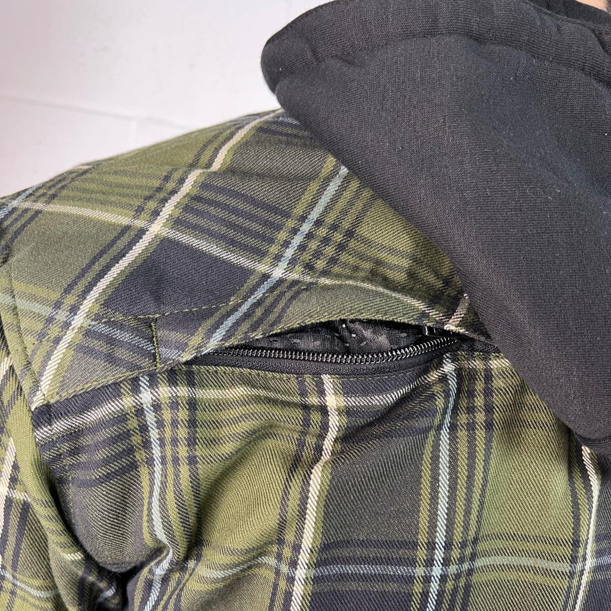 Men’s Armored Shirt with Removable Hoodie