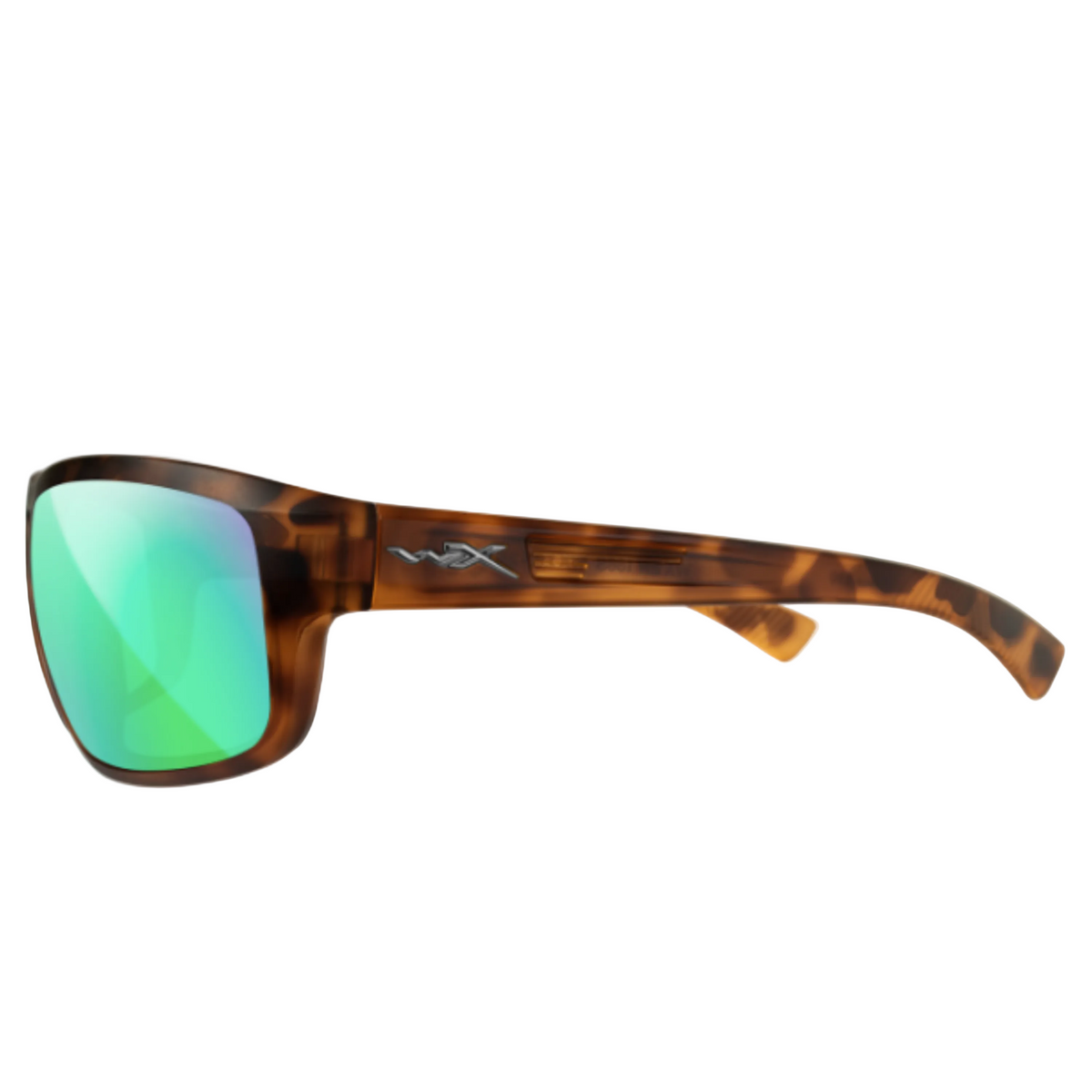 Wiley X Contend Sunglasses Gloss Demi Frame Polarized Green Mirror Lens Sunglasses