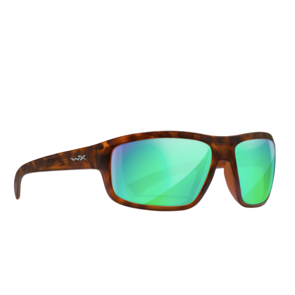 Wiley X Contend Sunglasses Gloss Demi Frame Polarized Green Mirror Lens Sunglasses