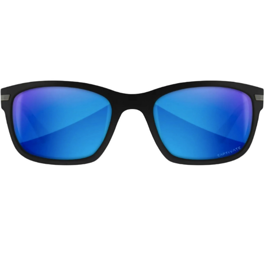Wiley X WX Helix Sunglasses with Captivate Polarized Blue Mirror Lenses and Matte Black Frame