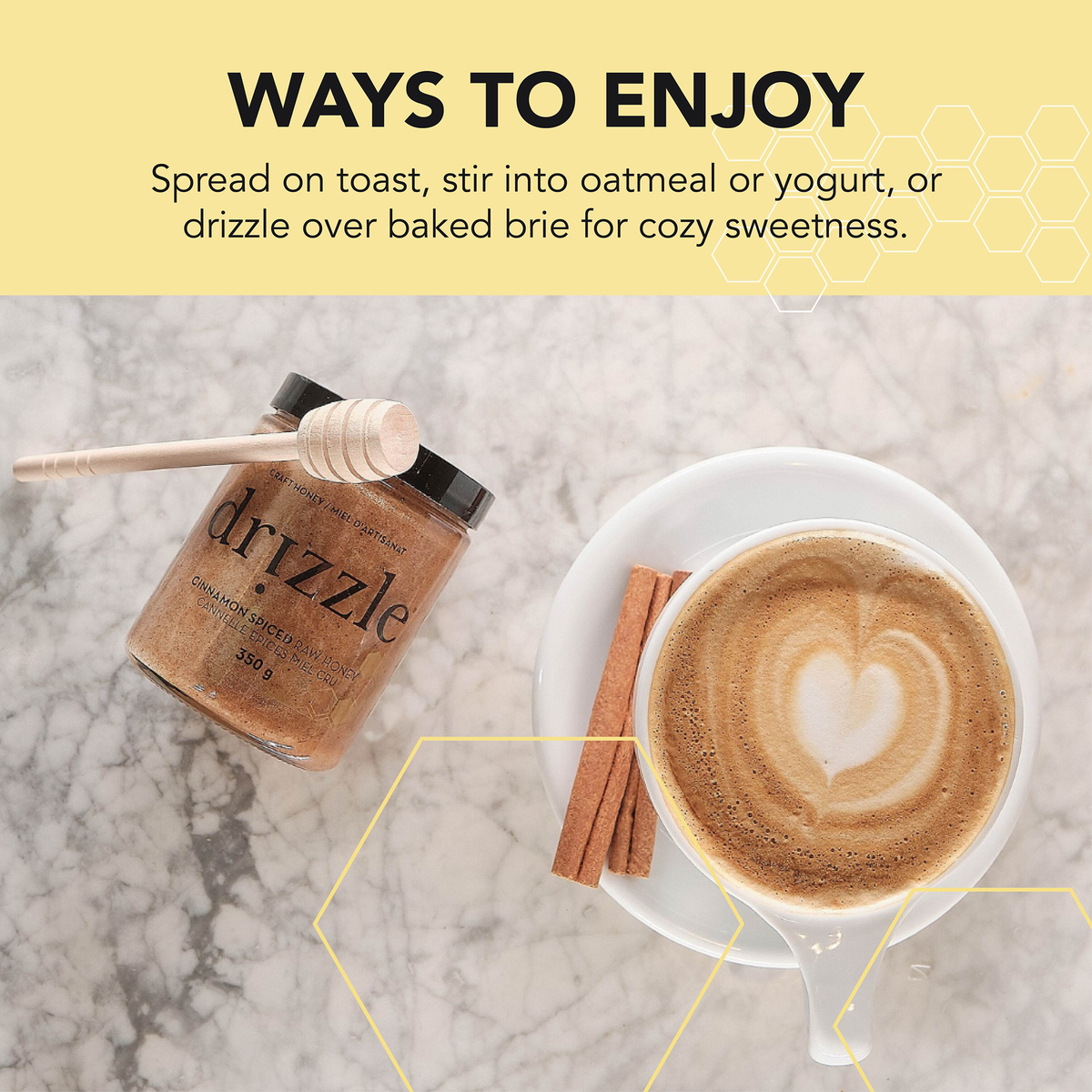 Drizzle Honey Cinnamon Spiced Raw Honey – 350 g