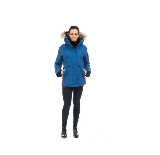 Outdoor Survival Canada Women's Jaci -40 Down Parka, Indigo Blue, Large - ON DISPLAY