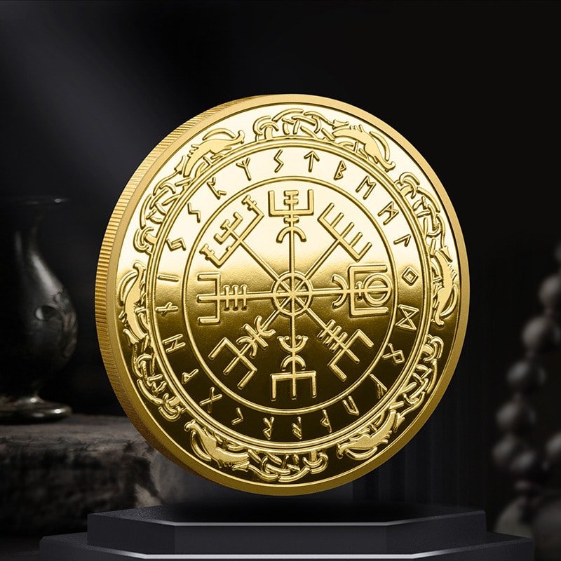 Vegvisir Viking Iron Piece Norse Runic Compass