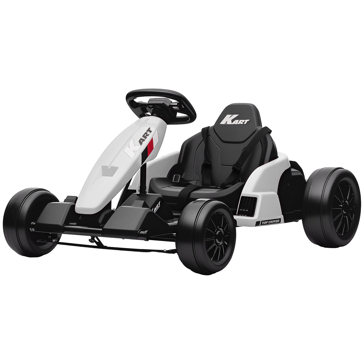 24V Electric Go Kart with Dual 150W Motors, Adjustable Seat & 11.2MPH High Speed, Slow Start, 5-Point Harness, Blue