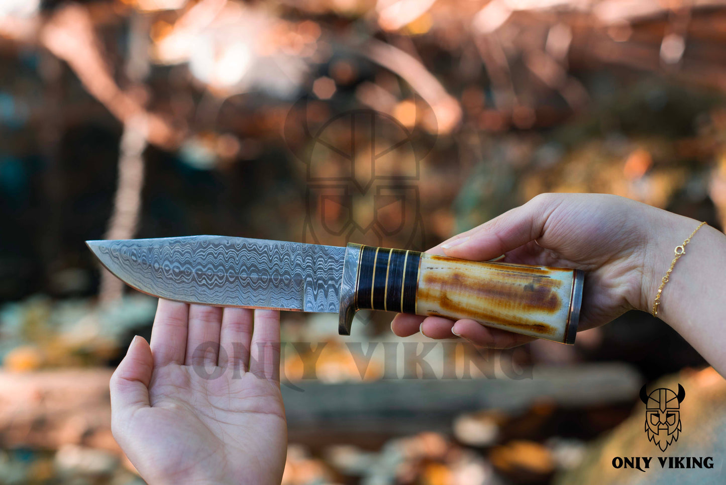 Damascus Hunting Knife | OnlyViking