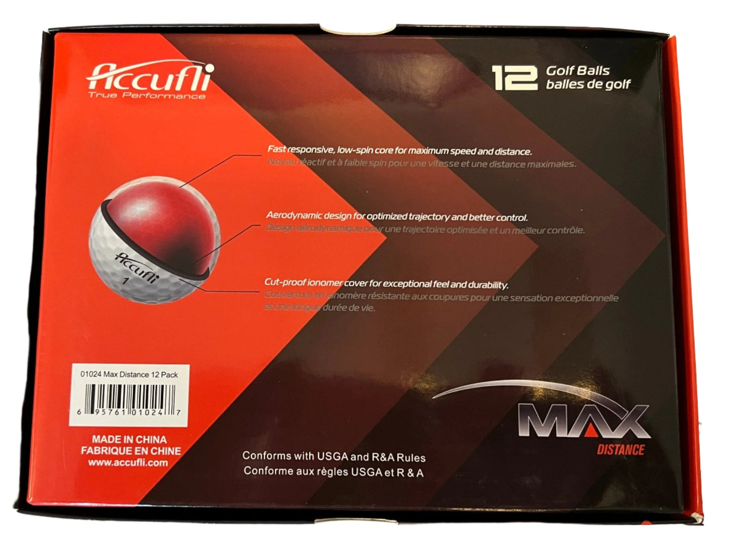 Accufli Max Distance Golf Balls White