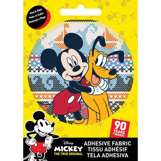 Ad-Fab - Disney Mickey & Pluto 3" Adhesive Fabric Badge