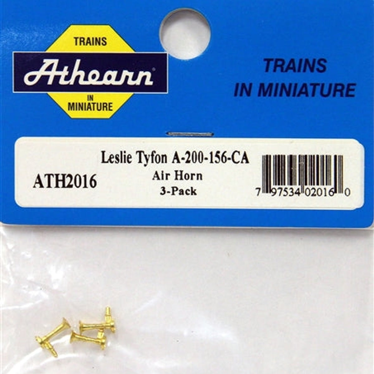 Athearn ATH02016 HO Leslie Tyfon A-200-156-CA Brass Horn Pkg of 3 NIB