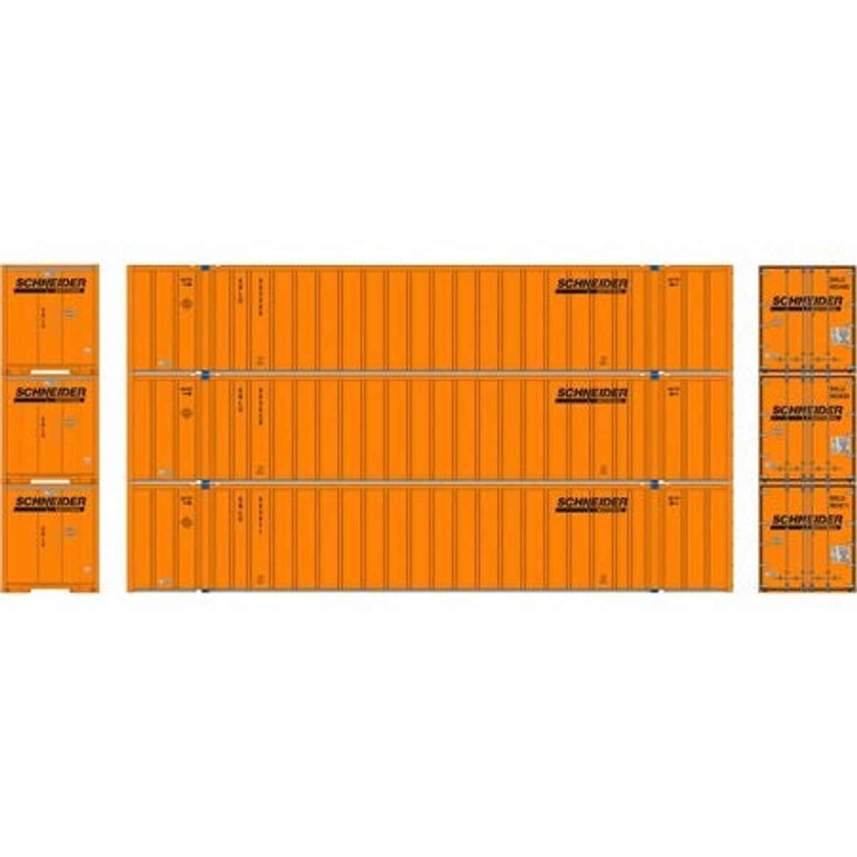 Athearn Ready To Roll ATH72780 Schnieder 53' Stoughton Container 3 pack NIB RTR