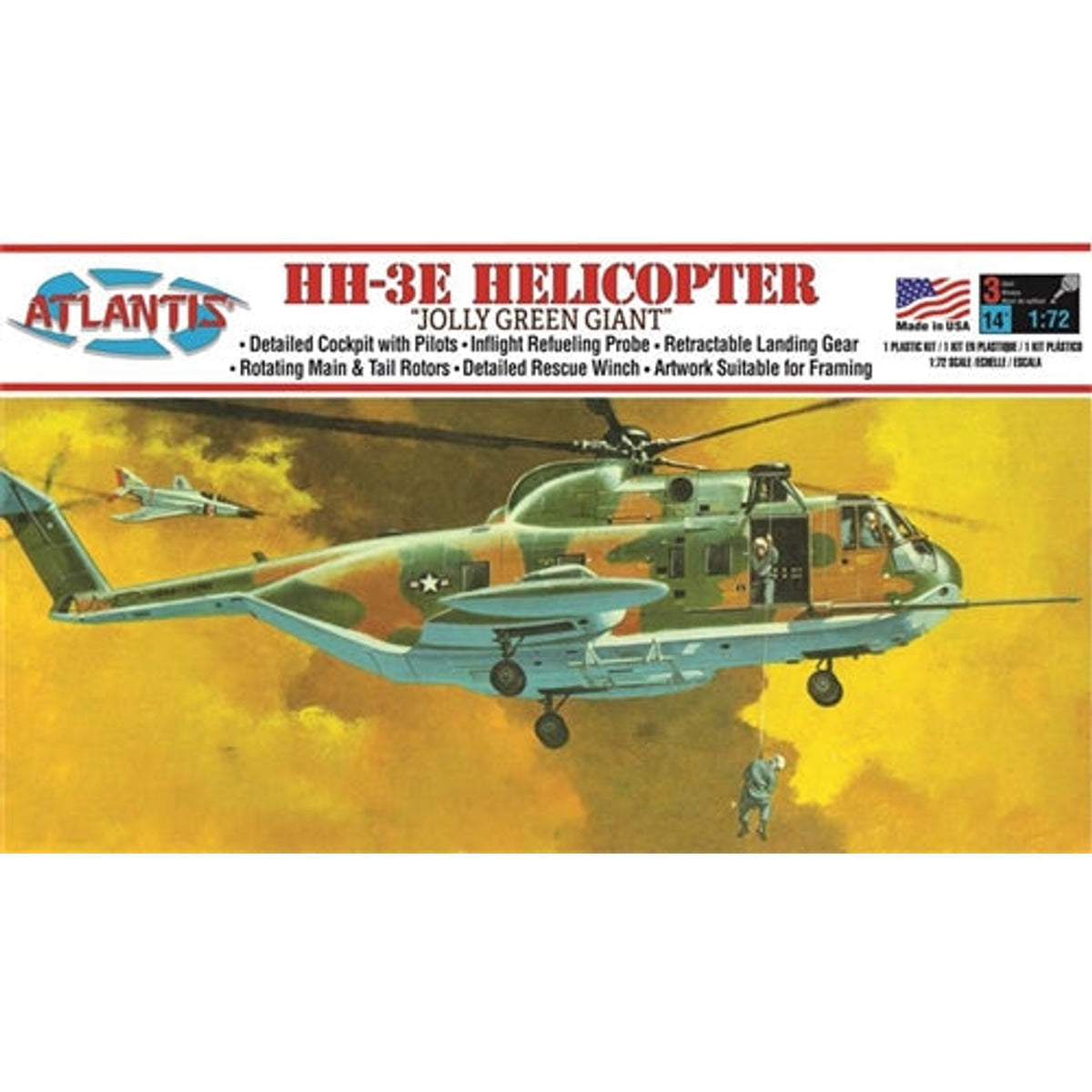 Atlantis A505 Jolly Green Giant Rescue Helicopter HH-3E 1/72 Plastic Model Kit NIB