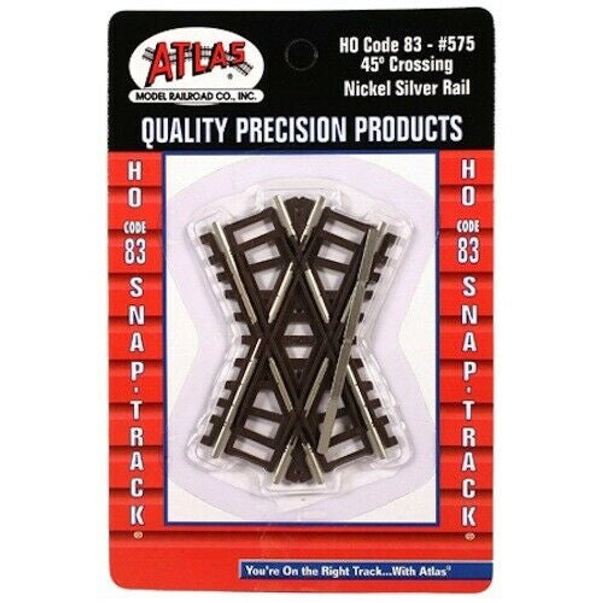 Atlas 575 HO Code 83 45Â° Crossing Brown Ties Nickel Silver NIB