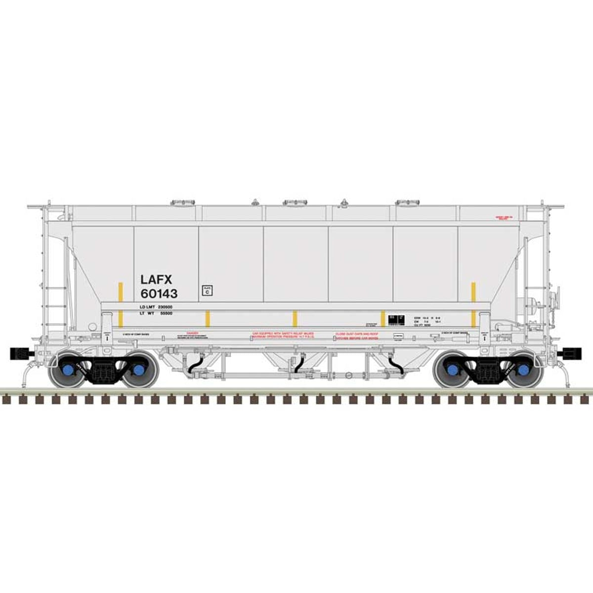 Atlas HO Trinity 3230 3-Bay Covered Hopper LAFX #60170