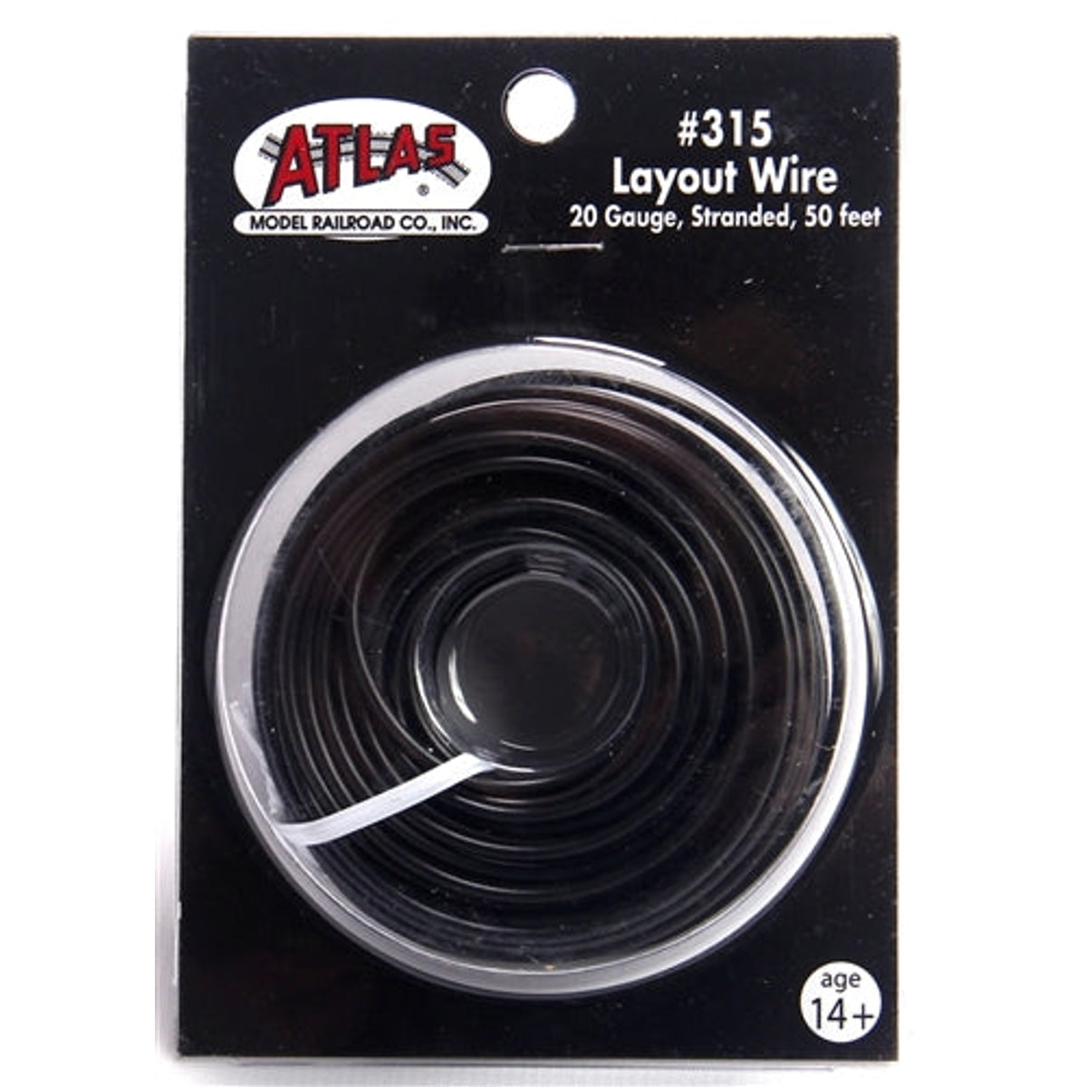 Atlas Layout Wire 20 Gauge Stranded 50' (15.2m) Black
