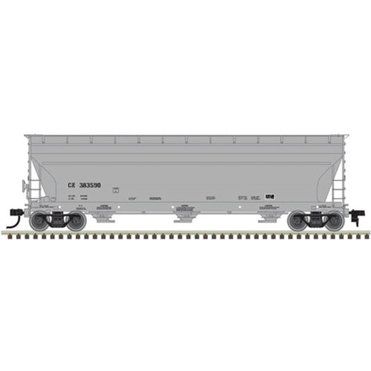 Atlas Master Line 20005527 HO ACF 4650 Centerflow Covered Hopper Pre-1971 Version Canadian National CN #385580 Gray Reporting Marks Only NIB RTR