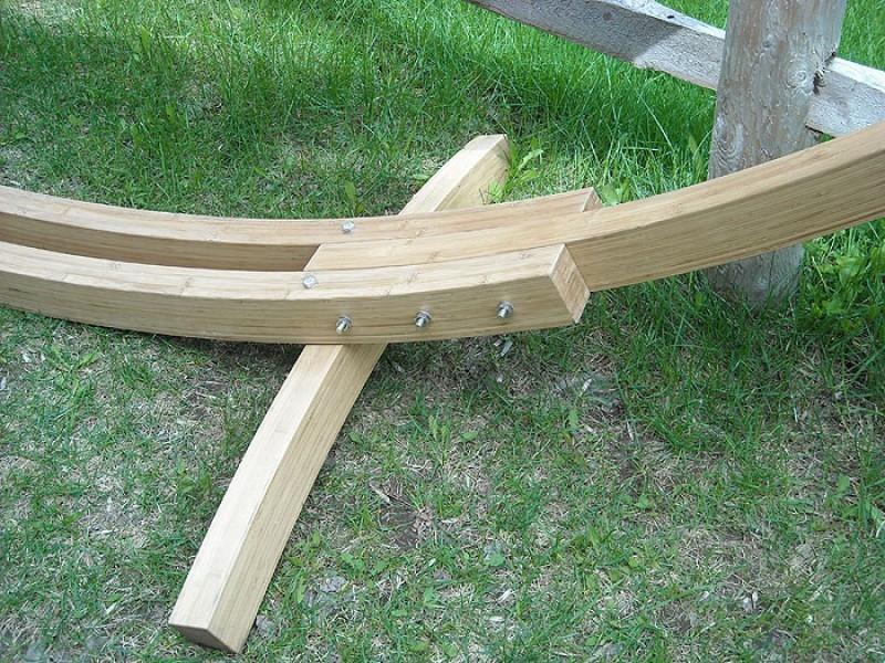 Deluxe Brazilian Style Double Hammock with Bamboo Stand