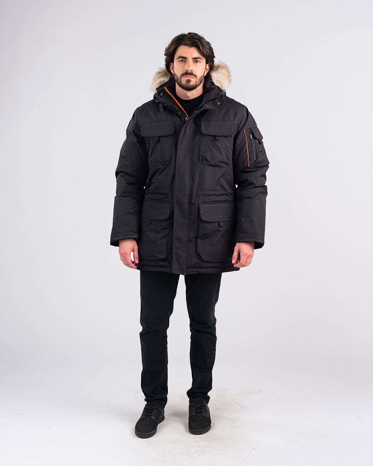 Outdoor Survival Canada Men's Atka -40° Down Parka, Orca Black, 3XL - ON DISPLAY