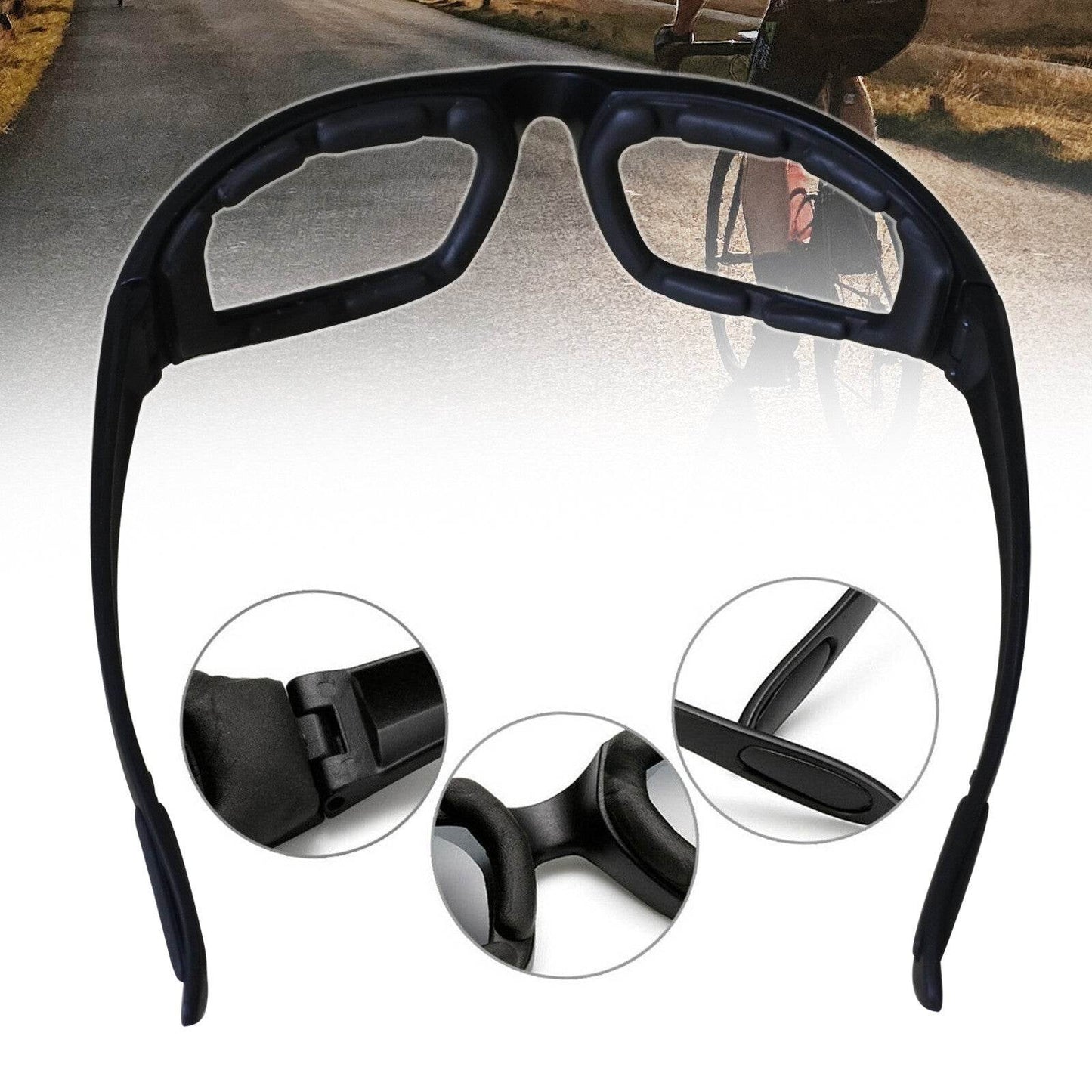 Cycling Sunglasses Chopper Outdoor Sports Glasses For Men Women Wrap Around UV400 Protection For Fishing Driving Glasses Windproof Clear Lens