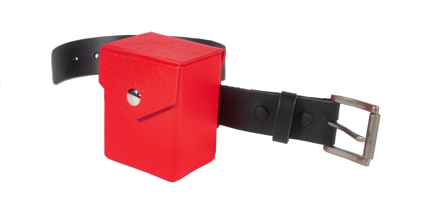 Red Deck Box + Belt Loop - Hard Shell - Faux Leather