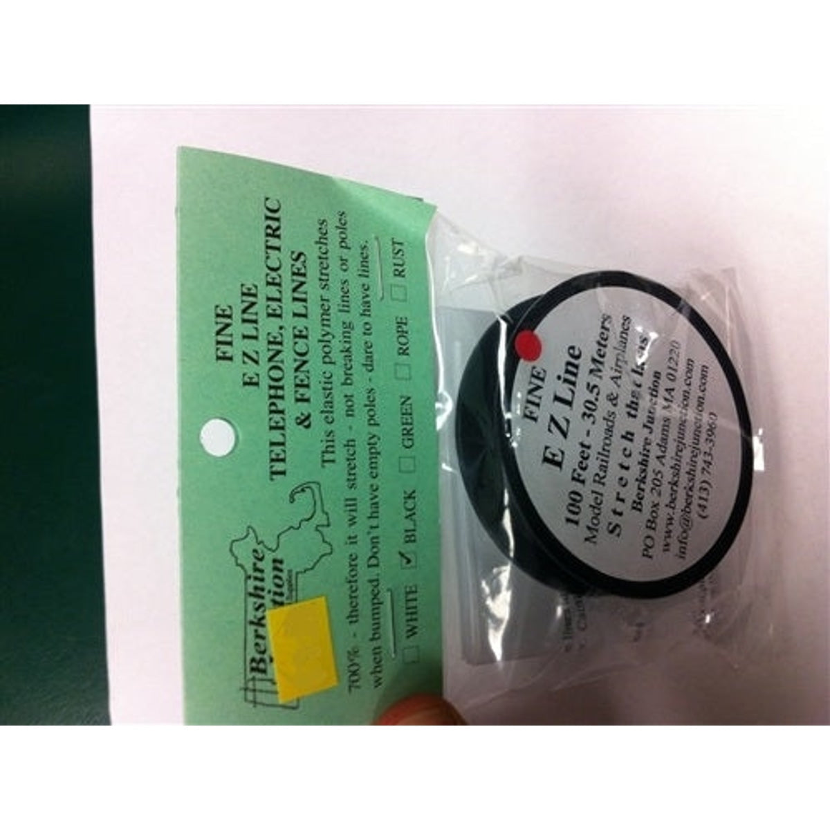 Berkshire Junction Black Fine E-Z Telephone / Electric Line Elastic Polymer
