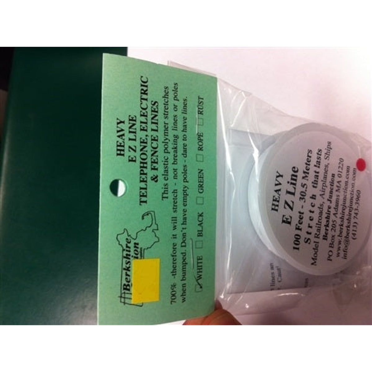 Berkshire Junction White Heavy E-Z Telephone / Electric Line Elastic Polymer