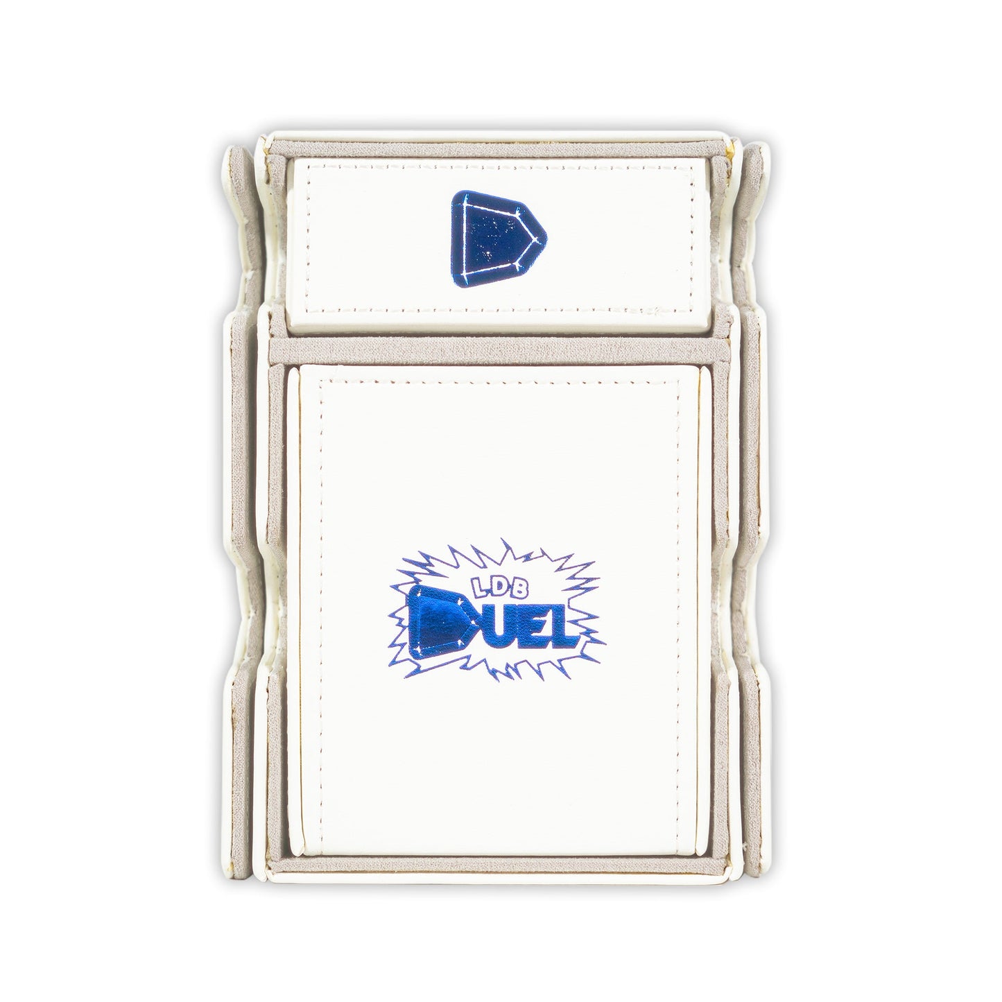 White - Mach 3 - Deck Box - Holds 100 Double Sleeved Cards - Magnetic Removable Lid