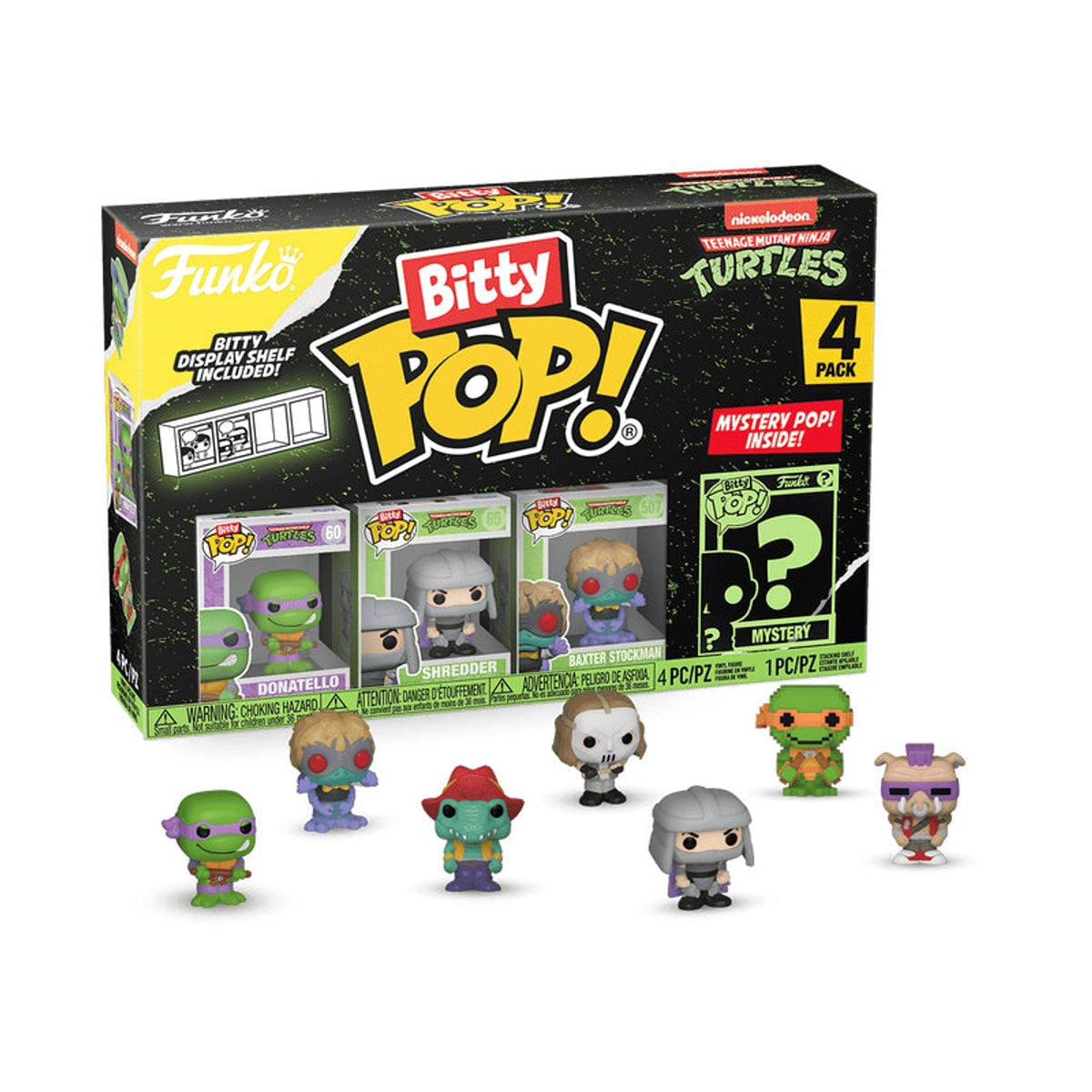 Bitty POP! Teenage Mutant Ninja Turtles - Donatello, Shredder, Baxter Stockman & Mystery 4pk