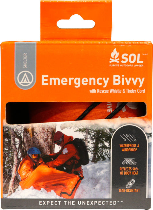 SOL Emergency Bivvy w/ Rescue Whistle & Tinder Cord