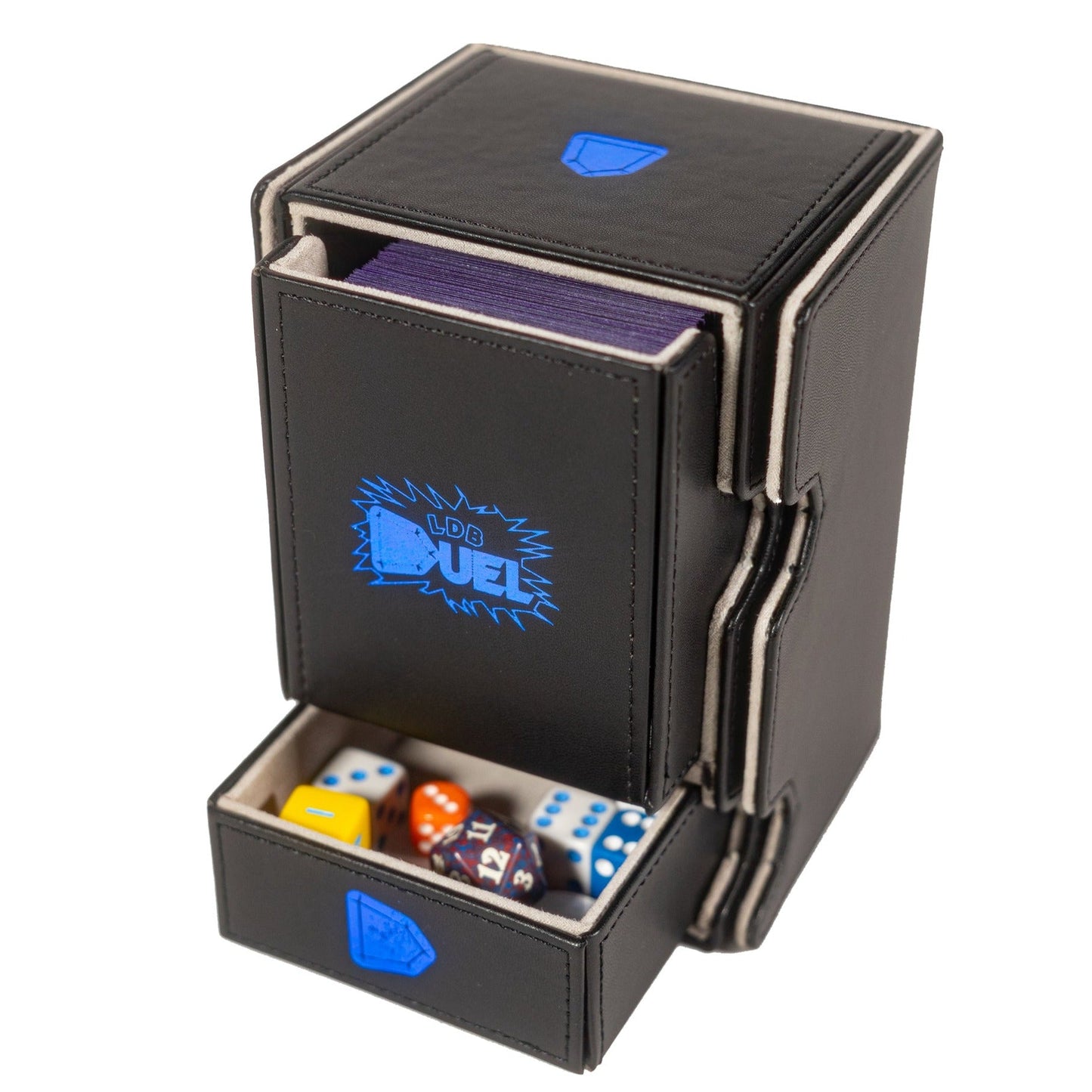 Black - Mach 3 - Deck Box - Holds 100 Double Sleeved Cards - Magnetic Removable Lid