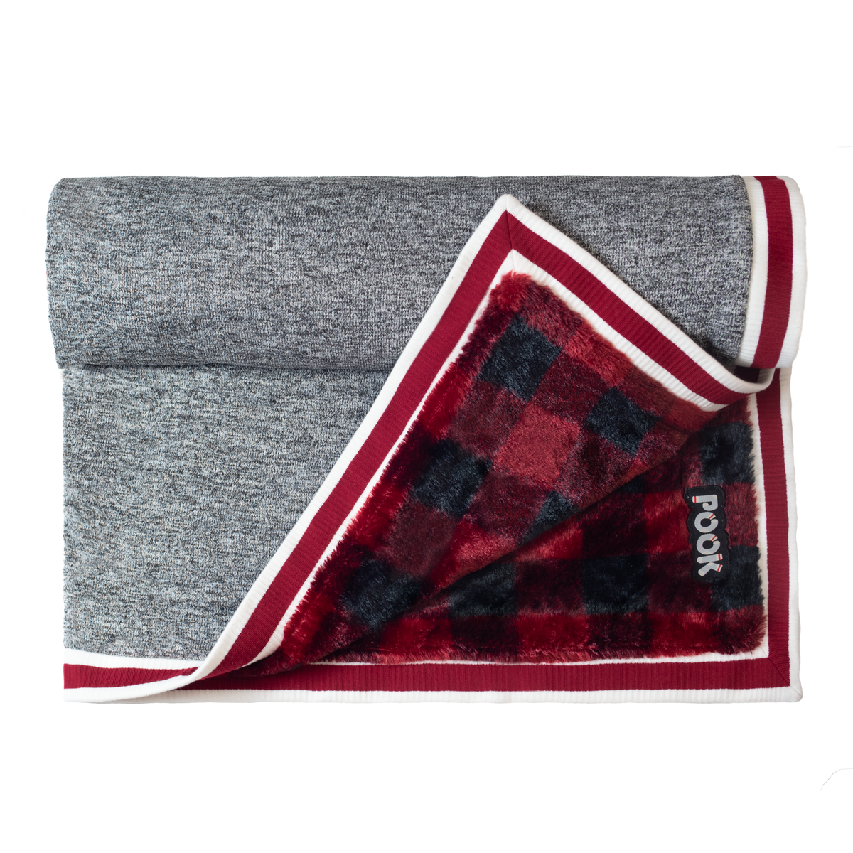 Pook Unisex Faux Fur Blanket Red Plaid