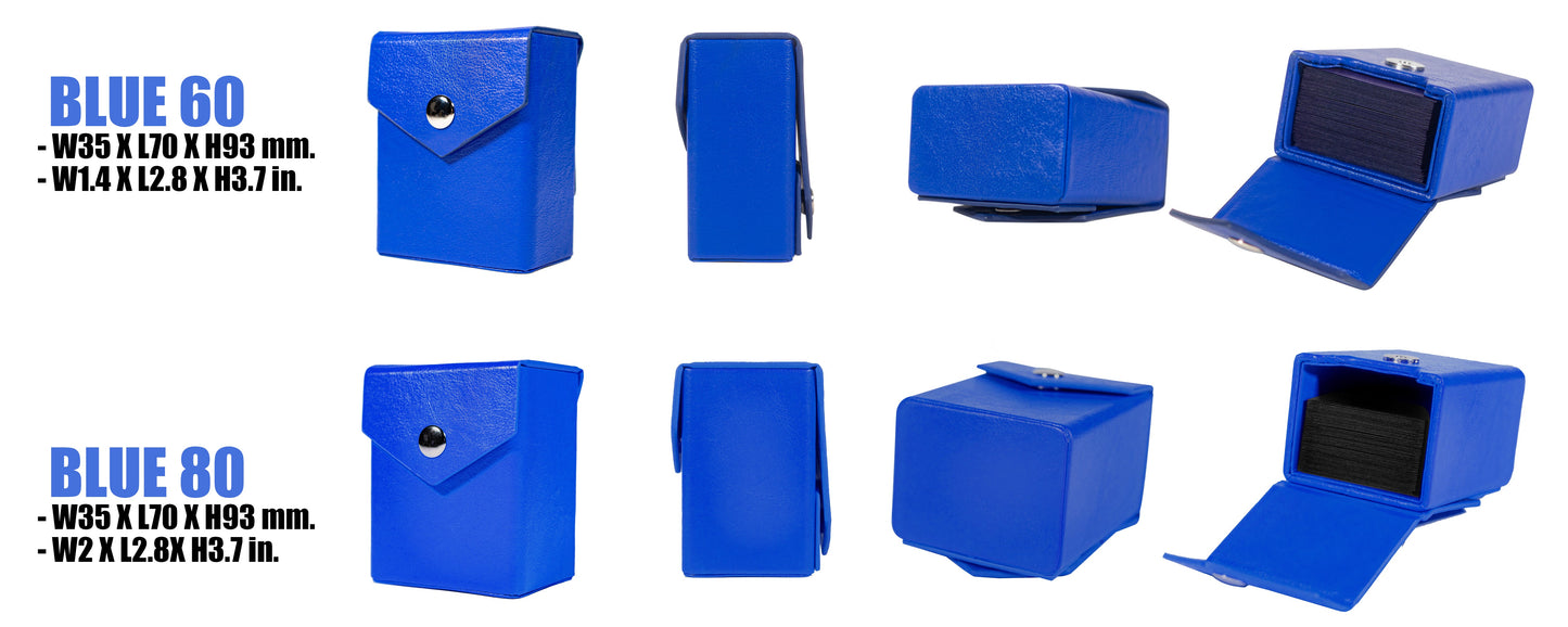 Kaiba Blue Deck Box + Belt Loop - Hard Shell - Faux Leather