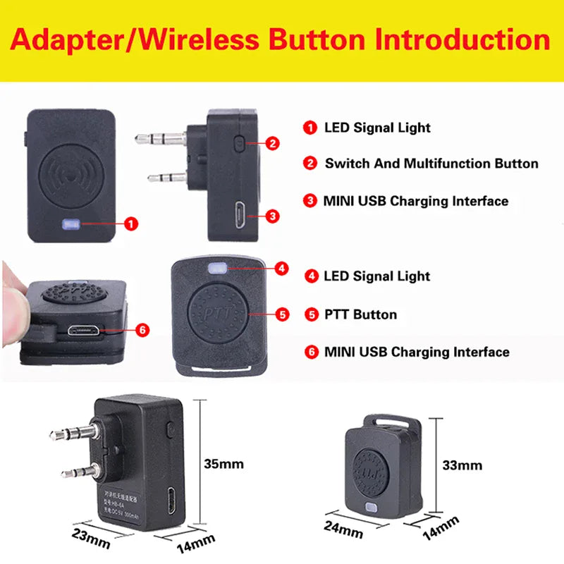 Radio Bluetooth Push-to-Talk Adapter