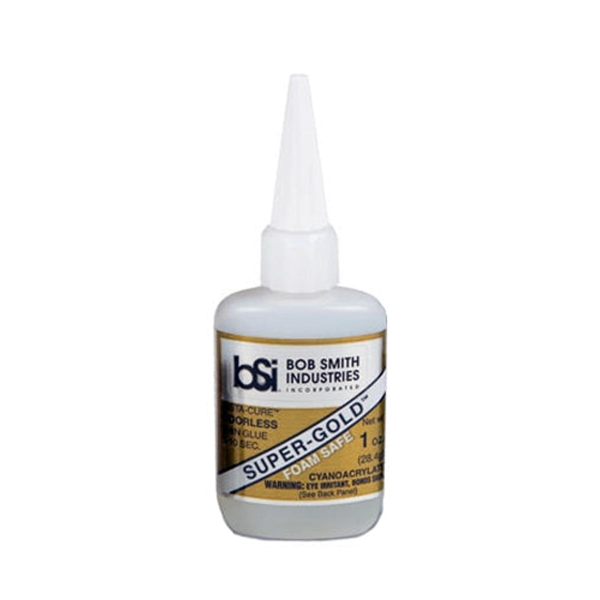 Bob Smith Industries BSI-122 Super-Gold Insta-Cure Odorless Foam-Safe Thin Cyanoacrylate CA Glue 1 oz. (28.4 g) NIB