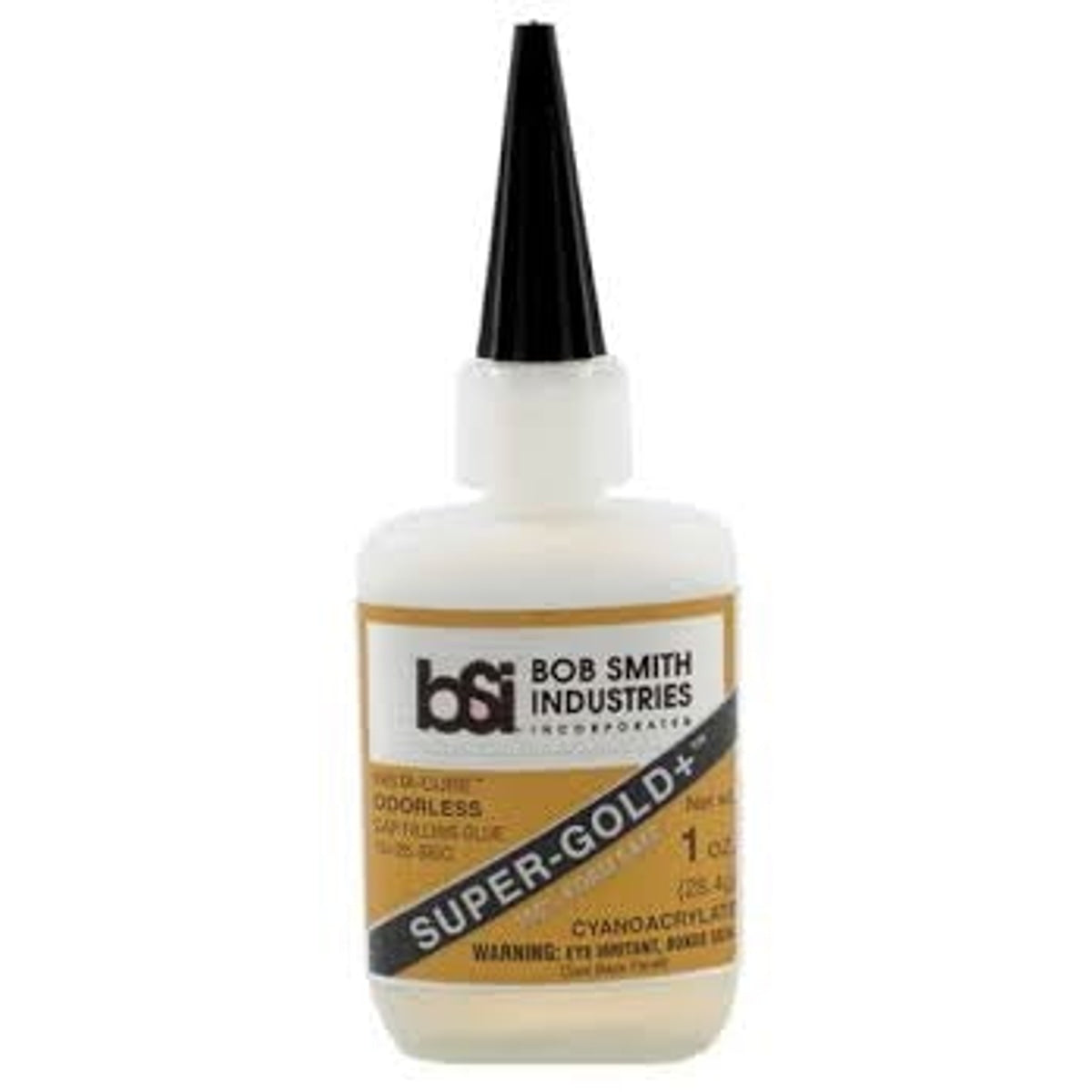 Bob Smith Industries BSI-127 Super-Gold+ Odorless Foam-Safe Medium Gap Filling Cyanoacrylate CA Glue 1 oz. (28.4 g) NIB