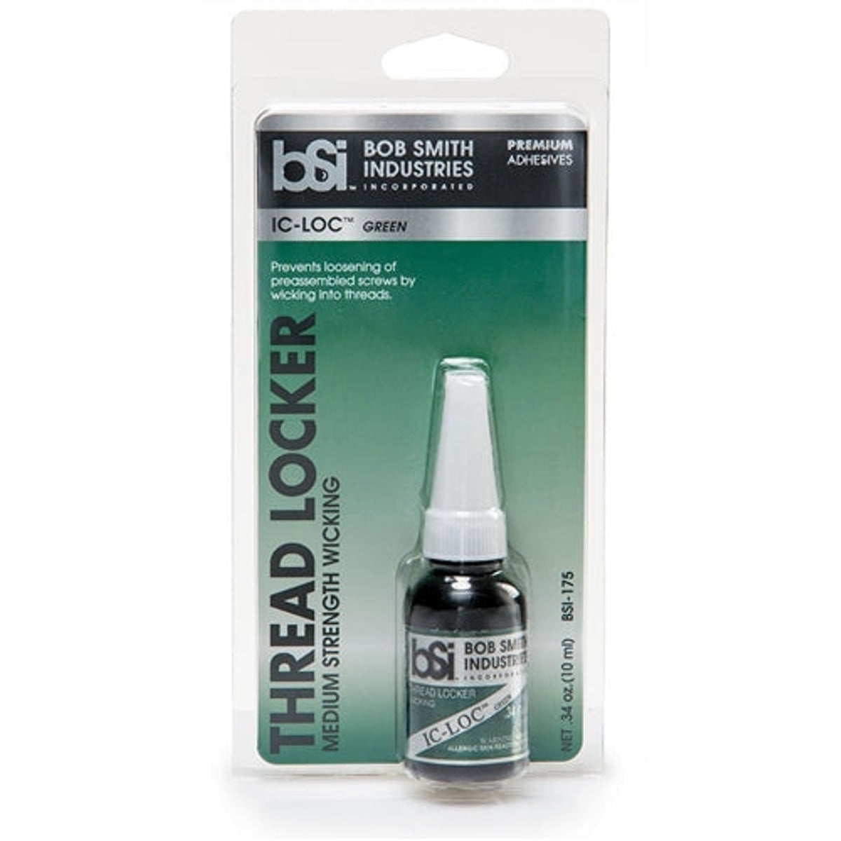 Bob Smith Industries BSI-175 Green IC-LOC Medium Strength Wicking Thread Locker .34 Fl. oz (10 ml) NIB