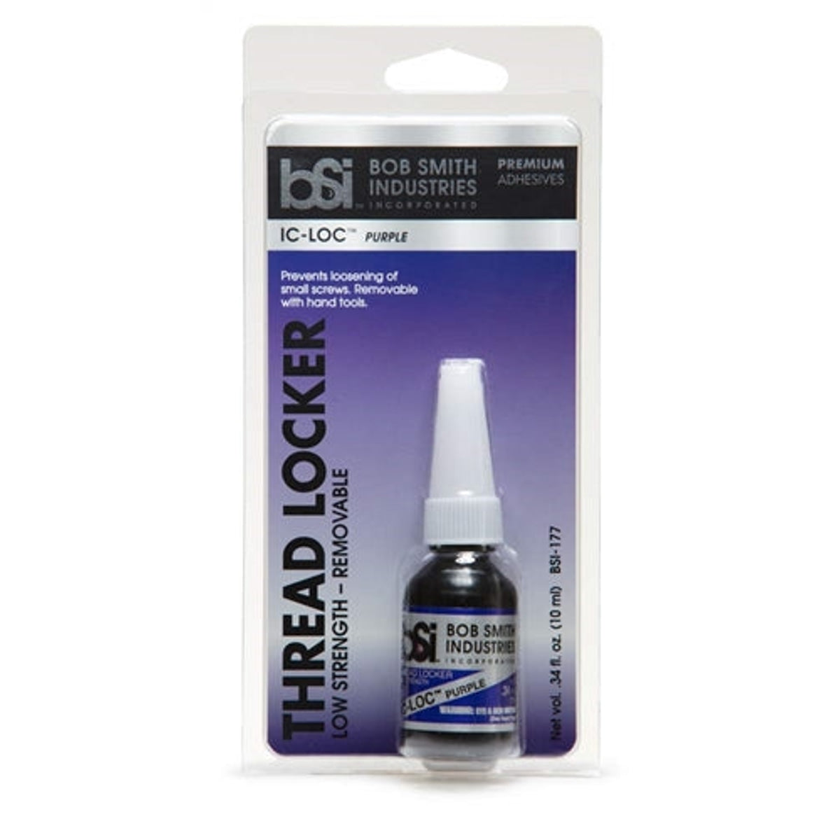 Bob Smith Industries BSI-177 Purple IC-LOC Lower Strength Thread Locker .34 Fl. oz (10 ml) NIB