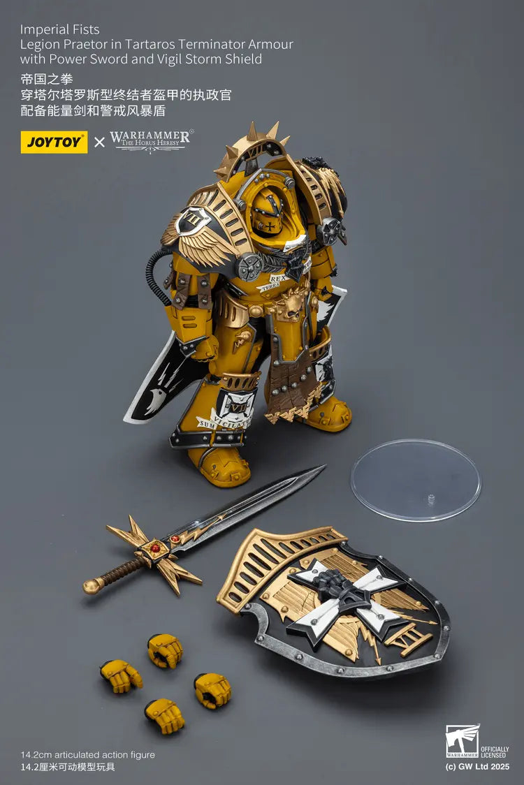 JOYTOY - Imperial Fists Legion Praetor in Tartaros Terminator Armour with Power Sword and Vigil Storm Shield