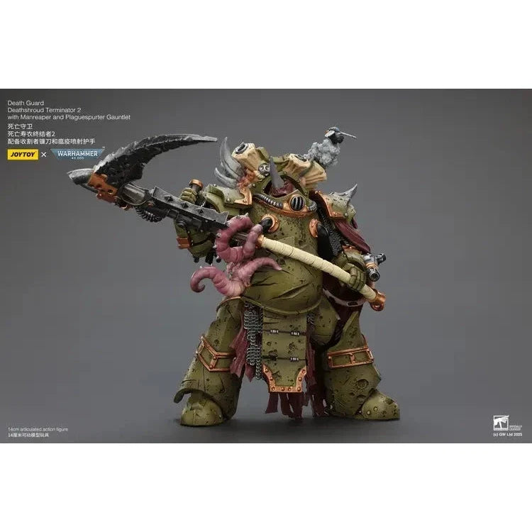 JOYTOY - Death Guard Deathshroud Terminator 2 with Manreaper and Plaguespurter Gauntlet