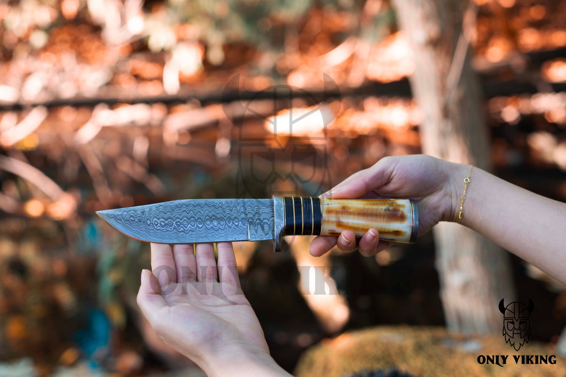 Damascus Hunting Knife | OnlyViking