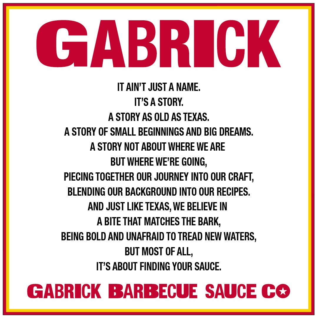 Gabrick BBQ Sauce Co. Texas Tang BBQ Sauce