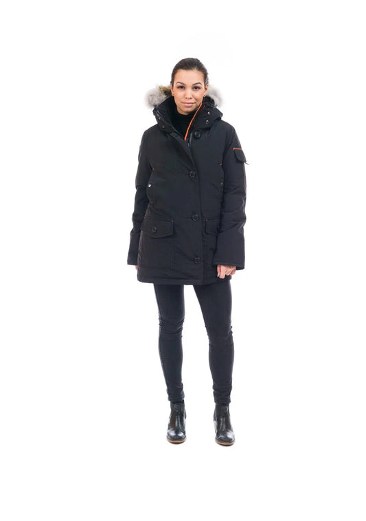 Outdoor Survival Canada Women's Kasa -40 Down Parka, Orca Black, Medium - ON DISPLAY