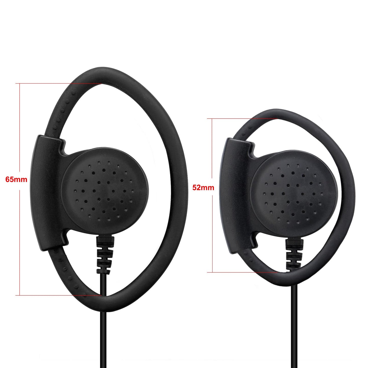 Retevis EEK012 Adjustable D-Shape Earpiece with PTT Mic (2-Pin)