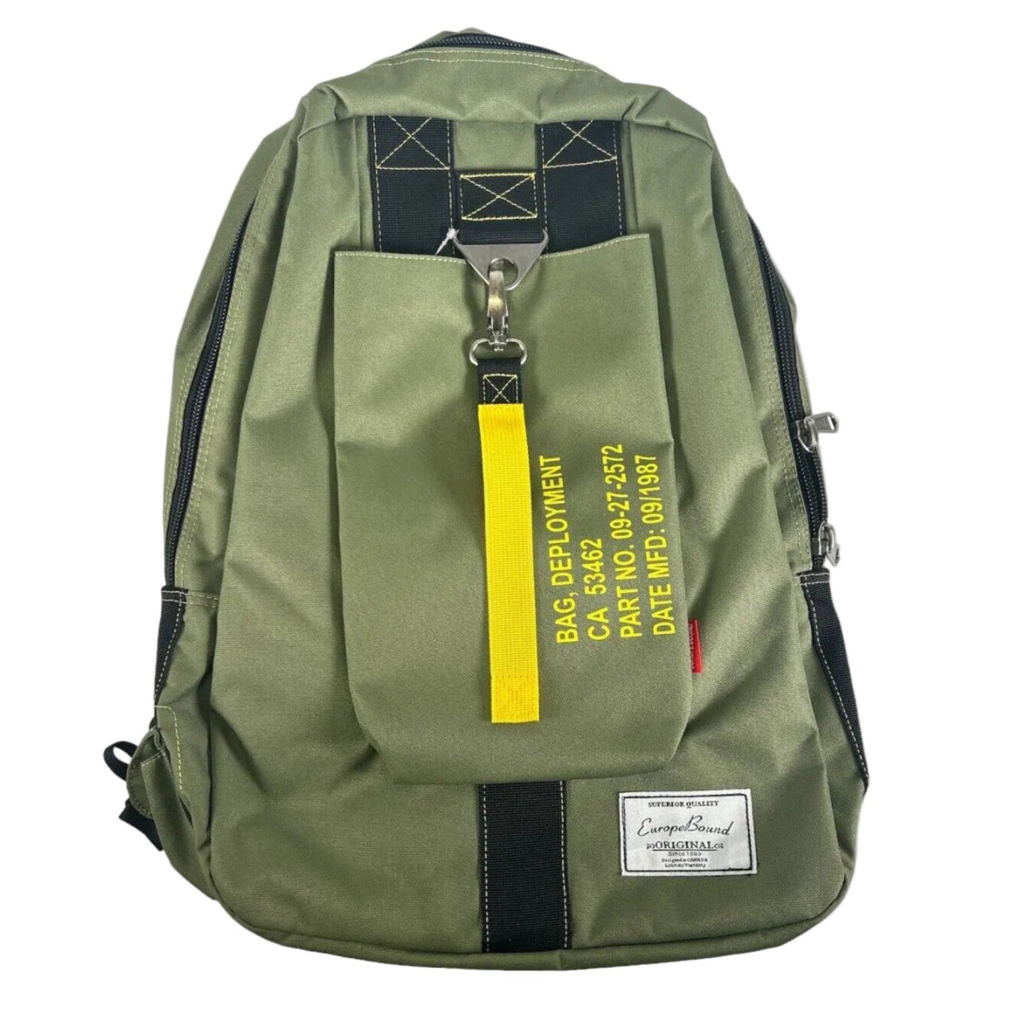 Europe Bound Heavy-Duty Vintage Parachute Backpacks 40L Rugged School Daypacks