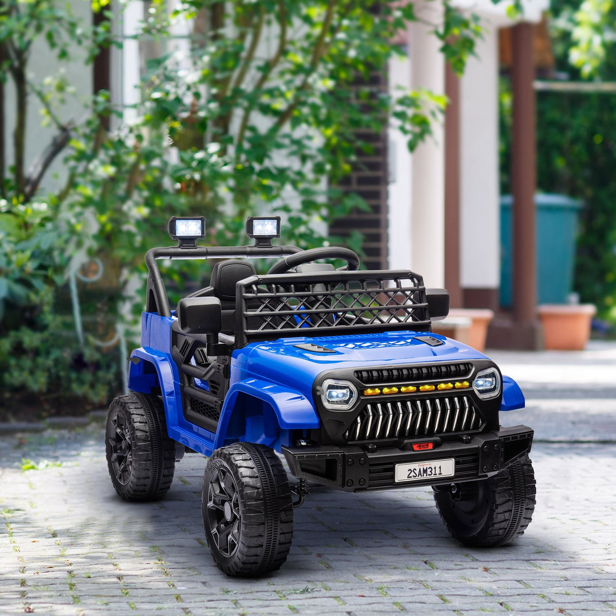 12V Ride on Truck, Electric Car for Kids with Remote Control, Suspension, 3 Speeds, USB Music Headlights, Black