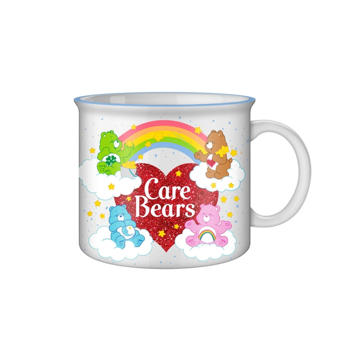 Care Bears Rainbow Heart Glitter 20oz. Ceramic Camper Mug