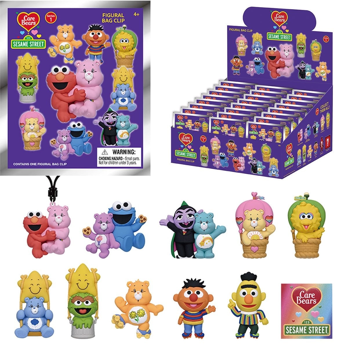 Care Bears x Sesame Street Mystery 3D Foam Bag Clip