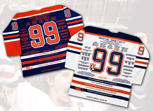 Wayne Gretzky Career Jerseys Pair Matching Ltd Ed 85 of 99