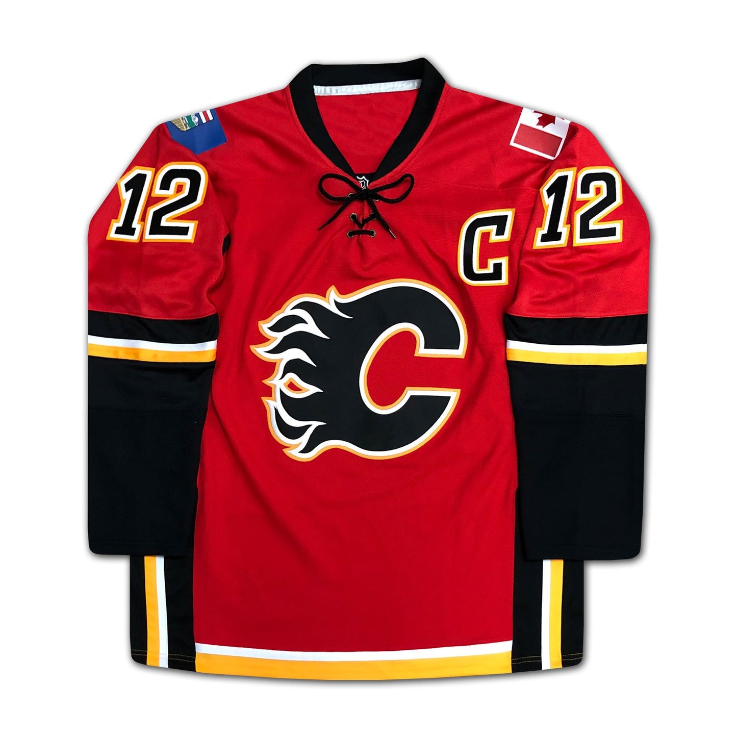 JAROME IGINLA CALGARY FLAMES CAREER JERSEY – ELITE EDITION – AUTOGRAPHED NHL COLLECTIBLE – LIMITED EDITION /12 – ULTRA-RARE HOCKEY MEMORABILIA (SIZE L OR XL)