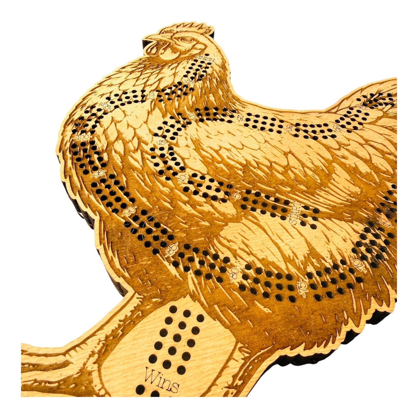 Chicken Cribbage Board-Rustic Farmhouse Wooden Game