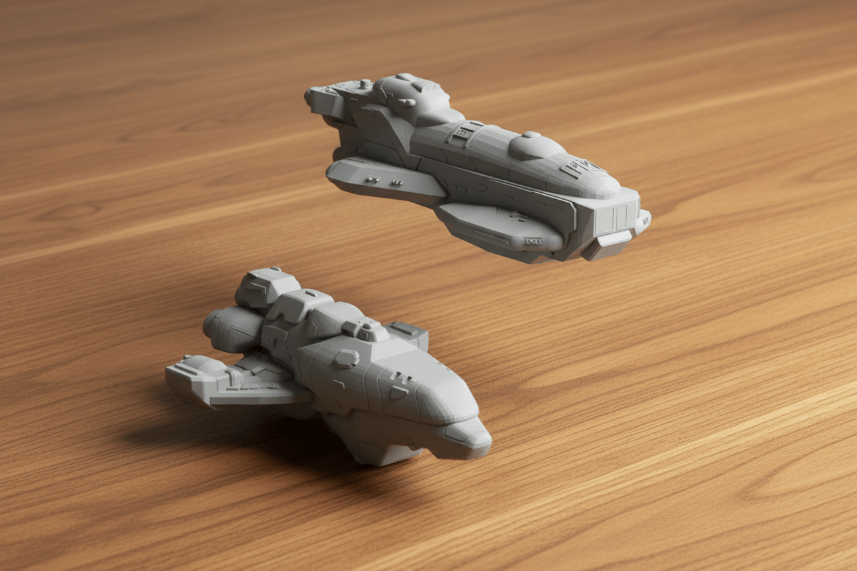 Civilian Merchant Convoy – 18-Ship 1:128 Sci-Fi Fleet
