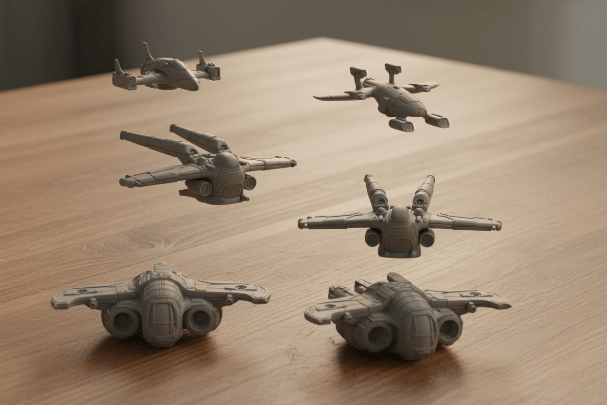 Civilian Merchant Convoy – 18-Ship 1:128 Sci-Fi Fleet